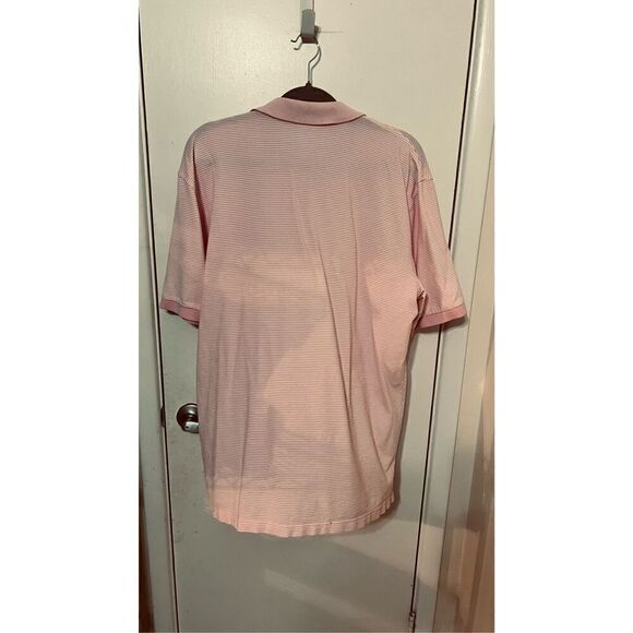 346 Brooks Brothers Pink Pin Stripe Mens Polo Shirt Top SZ XL - Picture 6 of 8